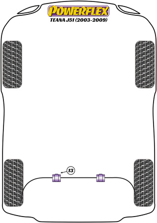 Pouzdro zadního stabilizátoru 25 mm Polyuretanové pouzdro Powerflex Road Series Nissan Teana J51 (2003 - 2009) PFR46-613-25