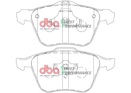 Přední brzdové destičky DBA Brake Pads Street Performance - DB1658SP VOLVO S60 Mk1 T5 S80 T6 V70 Mk2 XC90 1st Gen