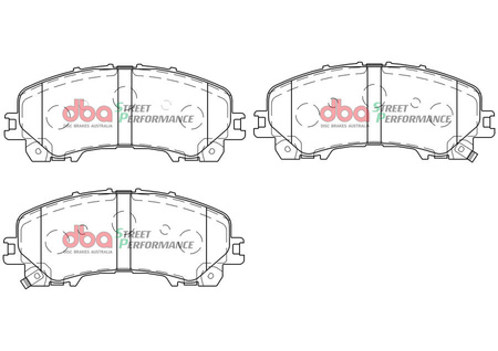 Přední brzdové destičky DBA Brake Pads Street Performance Hawk HB810x.624 - DB2341SP CHEVROLET Thailand Colorado HOLDEN INFINITI Q50 Sport Q60 Coupe NISSAN X-Trail 7 Seat RENAULT Koleos 2
