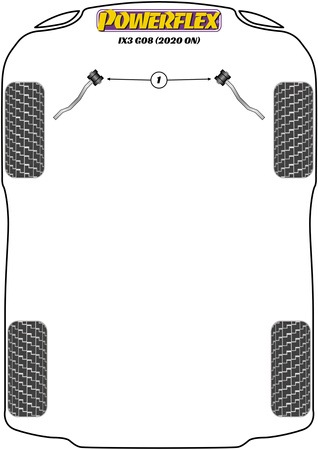 Adaptér Jack Pad Polyuretanové pouzdro Powerflex Road Series BMW X Series  X3 Series iX3 G08 (2020 on) PF5-4660