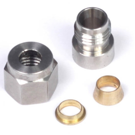 Sada pro navařování z nerezové oceli 1/4" včetně matice a kování - HT-010812