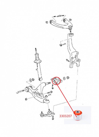 Přední spodní rameno - zadní pouzdro (vložka) - MPBS: 3303207 Lexus GS300, GS350, GS450h, GS460, IS,