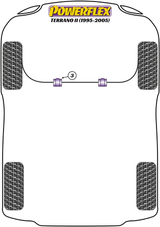 Sada šroubů odklonu PowerAlign (14 mm) Polyuretanové pouzdro Powerflex road+black Nissan Terrano II R50 (1995 - 2005) PFA100-14