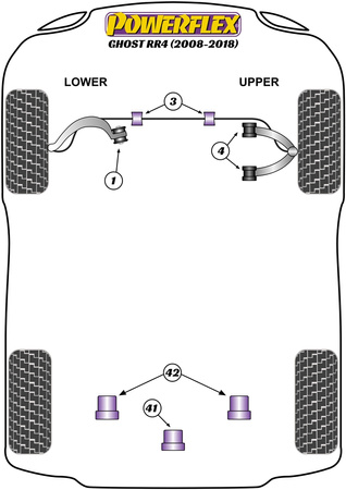 Adaptér Jack Pad Polyuretanové pouzdro Powerflex Road Series Rolls-Royce Ghost RR4 (2008 - 2018 ) PF5-4660