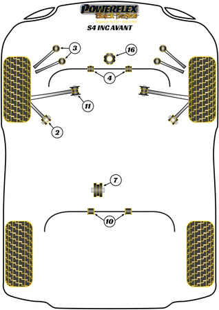Pouzdro zadního stabilizátoru 22 mm Polyuretanové pouzdro Powerflex Black Series Audi A4 / S4 / RS4 A4 / S4 / RS4 B7 (2005-2008) S4 inc. Avant PFR3-210-22BLK