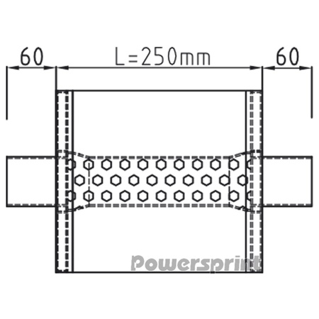 Uniwersalny tłumik owalny Powersprint Short Box