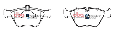 Přední brzdové destičky DBA Brake Pads Street Series Ceramic - DB1364SS BMW ALPINA B3 E46 D10 E39 3 Series 330 X 4WD E46 5 520 523 525 528 530 535 E34