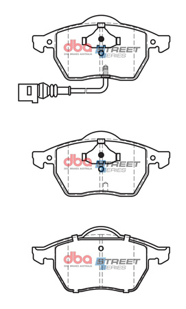 Přední brzdové destičky DBA Brake Pads Street Series Ceramic - DB1492SS AUDI 100 Avant quattro A4 B5 A6 C4 VOLKSWAGEN Passat B4 B5 Vento