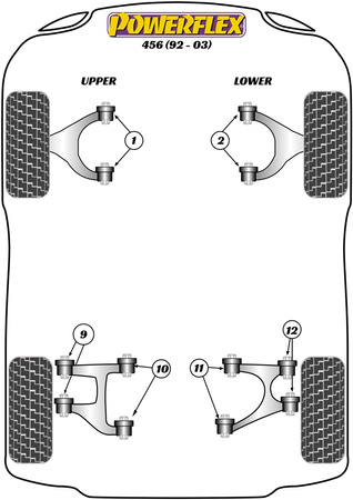 Přední horní pouzdro lichoběžníkového ramene Polyuretanové pouzdro Powerflex Road Series Ferrari 456 (1992 - 2003) PF17-200