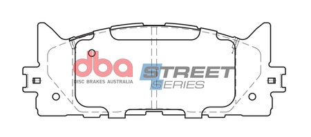Přední brzdové destičky DBA Brake Pads Street Series Ceramic - DB1800SS TOYOTA Aust NZ Camry
