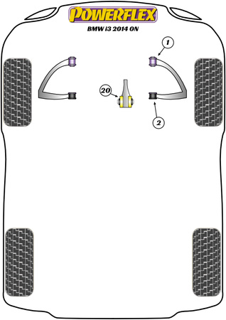 Adaptér Jack Pad Polyuretanové pouzdro Powerflex Road Series BMW i3 (2013 - ON) PF5-4660