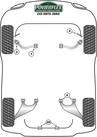 Pouzdro zadního stabilizátoru 16 mm Polyuretanové pouzdro Powerflex Heritage Collection BMW 5 Series E12 (1972-1981) PFR5-1610-16H