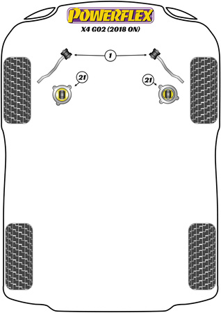 Adaptér Jack Pad Polyuretanové pouzdro Powerflex Road Series BMW X Series  X4 Series X4 G02 (2018 on) PF5-4660