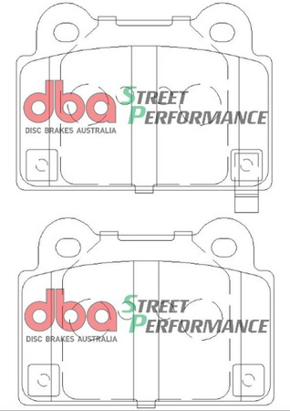 Zadní brzdové destičky DBA Brake Pads Street Performance ECE R90 certified Hawk HB615x.535 - DB2215SP MITSUBISHI Lancer Evo 10