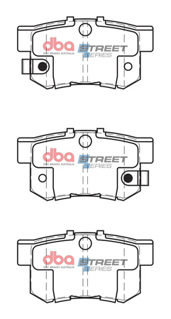 Zadní brzdové destičky DBA Brake Pads Street Series Ceramic - DB1230SS HONDA Accord CM1 CM2 CN2 CR-V Mk2 Civic 6th Gen MB3 MB4 Element Legend KA7 KA8 KA9 Odyssey Shuttle Stepwagon Stream