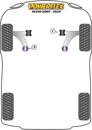 Vodicí kolík kola PowerAlign Polyuretanové pouzdro Powerflex Road Series Nissan NV250 (2007 - 2021) PF99-512-15
