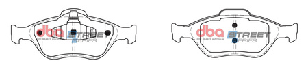 Přední brzdové destičky DBA Brake Pads Street Series Ceramic - DB1724SS FORD Courier Fiesta Mk5 Mk6 Fusion Ka Puma SportKa StreetKa MAZDA 2