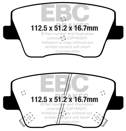 DPX2344 - Sada brzdových destiček Série ULTIMAX2 EBC Brakes