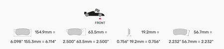 Přední brzdová destička Ferodo Racing DS3.12 FCP1773G BMW 1 E81 E82 E87 3 E90 E91 E92 E93 Saloon Touring 5 E39 E60 E61 F11 
