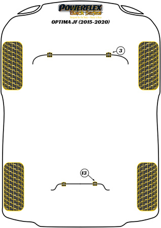 Přední pouzdro stabilizátoru 23,2 mm  Polyuretanové pouzdro Powerflex Black Series Kia Optima JF (2015 - 2020) PFF26-103-23.2BLK