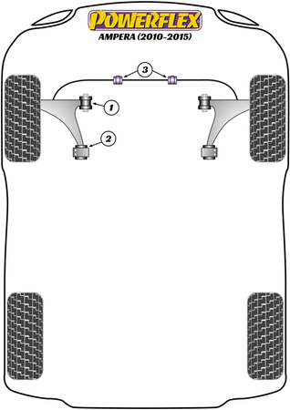 Pouzdro předního stabilizátoru 26,6 mm Polyuretanové pouzdro Powerflex Road Series Vauxhall / Opel Ampera (2010 - 2015) PFF80-1503-26.6