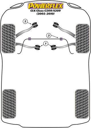 Vodicí kolík kola PowerAlign Polyuretanové pouzdro Powerflex Road Series Mercedes-Benz CLK W209/C209/A209 (2003-2010) PF99-512-15