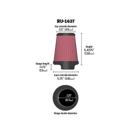 K&N Univerzální kuželový filtr RU-1637