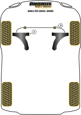 Přední pouzdro stabilizátoru 23,2 mm Polyuretanové pouzdro Powerflex Black Series Kia Soul Models Soul PS (2013 - 2019) PFF26-103-23.2BLK