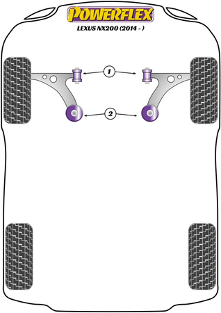 Přední lichoběžníkové rameno Přední pouzdro  Polyuretanové pouzdro Powerflex Road Series Lexus NX (2014 - ) PFF76-701