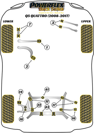 Přední stabilizátor spojovací pouzdro 10mm Polyuretanové pouzdro Powerflex Black Series Audi Q5 / SQ5 Q5 / SQ5 (2008-2017) Q5 Quattro (2008-2017) PFF3-913-10BLK