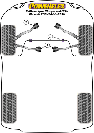 Přední stabilizátor vnitřní pouzdro 22mm Polyuretanové pouzdro Powerflex Road Series Mercedes-Benz C-CLASS CL203 Sport-Coupe/CLC (2000-2011) PFF40-503-22