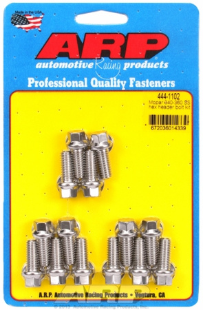 Sady čepů pro záhlaví ARP 444-1102 Mopar 340-360 SS hex header bolt kit Chrysler Small Block