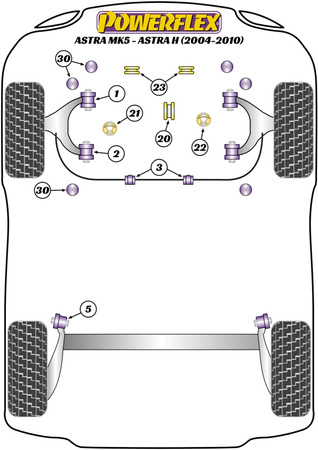 Sada šroubů odklonu PowerAlign (12mm x 60mm) Polyuretanové pouzdro Powerflex road+black Vauxhall / Opel ASTRA MODELS Astra MK5 - Astra H (2004 - 2010) PFA100-12