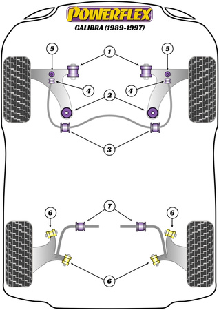 Pouzdro zadního vlečeného ramene Polyuretanové pouzdro Powerflex Road Series Vauxhall / Opel Calibra 2wd (1989 - 1997) PFR80-440MLK