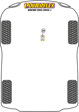 Zadní montážní vložka motoru Polyuretanové pouzdro Powerflex Road Series Roewe Roewe 950 (2012 - ON) PFF80-1421