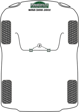 Přední stabilizátor vnitřní pouzdro 22mm Polyuretanové pouzdro Powerflex Heritage Collection Renault Wind (2010 - 2013) PFF60-202-22H