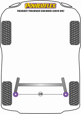 Zadní pružinová horní podložka izolátoru Polyuretanové pouzdro Powerflex Road Series Ford Transit Transit / Tourneo Courier (2014 ON) PFR19-2030