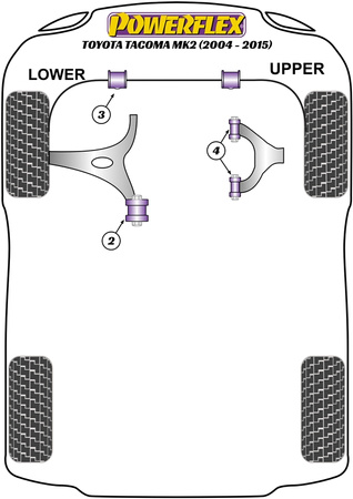 Přední pouzdro stabilizátoru 30 mm Polyuretanové pouzdro Powerflex Road Series Toyota Tacoma Mk2 (2004 - 2015) PFF76-803-30