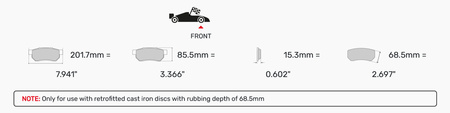 Přední brzdová destička Ferodo Racing DS3.12 FRP3164G FERRARI 458 Speciale 488 488 Pista F8 Tributo