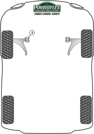 Pouzdro pro horní montáž přední vzpěry -10mm Polyuretanové pouzdro Powerflex Heritage Collection Skoda Fabia Models Fabia 5J (2008 - 2014) PFF85-431H