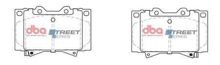Přední brzdové destičky DBA Brake Pads Street Series Semi-metallic - DB1365SS TOYOTA Landcruiser HDJ100 HDJ101 HZJ71 HZJ74 HZJ78 HZJ79 UZJ100 VDJ Sequoia