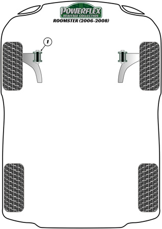 Pouzdro horního držáku přední vzpěry Polyuretanové pouzdro Powerflex Heritage Collection Skoda Roomster Models Roomster (2006 - 2008) PFF85-430H