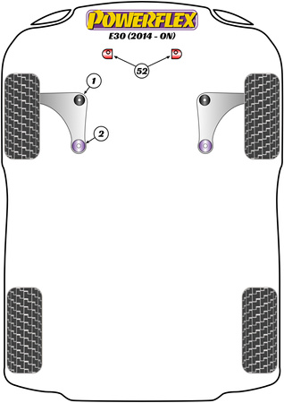Přední lichoběžníkové rameno Zadní pouzdro Polyuretanové pouzdro Powerflex Road Series Venucia E30 (2014 - ON) PFF46-802