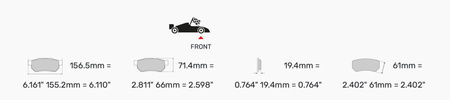Přední brzdová destička Ferodo Racing DSUNO FCP1641Z AUDI A1 A3 TT CITROEN C4 Picasso PEUGEOT 207 208 PORSCHE Panamera SEAT Altea Ibiza Leon Toledo III SKODA Fabia III Octavia Scout Superb Yeti VOLKSWAGEN Caddy IV Maxi Golf 5 Jetta PASSAT Polo SCIROCCO