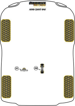 Držák s nižším točivým momentem - Track/Msport Polyuretanové pouzdro Powerflex Black Series Alpine A110 (2017 on) PFF60-8026BLK