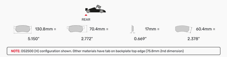 Zadní brzdová destička Ferodo Racing DS3.12 FRP3143G PORSCHE 911 997 Convertible Targa 997 