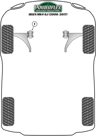 Pouzdro pro horní montáž přední vzpěry -10mm Polyuretanové pouzdro Powerflex Heritage Collection Seat Ibiza Models Ibiza MK4 6J (2008 - 2017) PFF85-431H