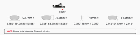Přední brzdová destička Ferodo Racing TL66 FCP4080TL66 MINI R50 R50,R53 R52 R53 R55 R56 R57 CLUBMAN Convertible COUNTRYMAN R60 R58 PACEMAN R61 Roadster R59,