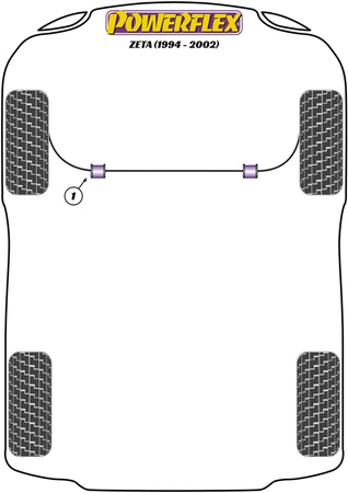 Přední stabilizátor k pouzdru podvozku 25 mm Polyuretanové pouzdro Powerflex Road Series Lancia Zeta (1994 - 2002) PFF16-204-25