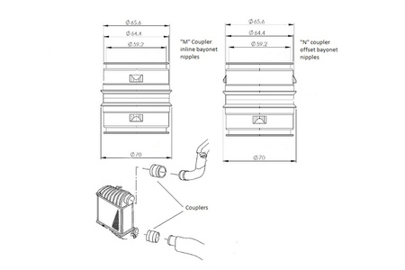 Náhradní hliníkové spojky mezichladiče pro 1.9 Diesel 130hp